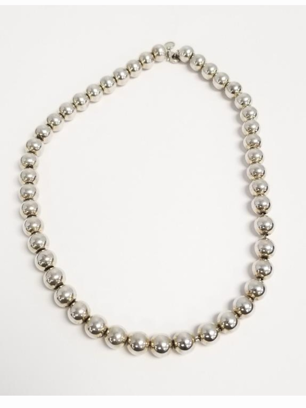 Tiffany & Co. Sterling Silver 10mm Bead Necklace - 18” Length